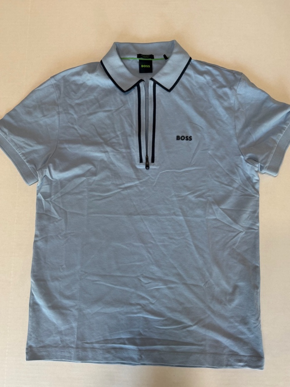 Hugo Boss Light Blue Polo with Black Trim